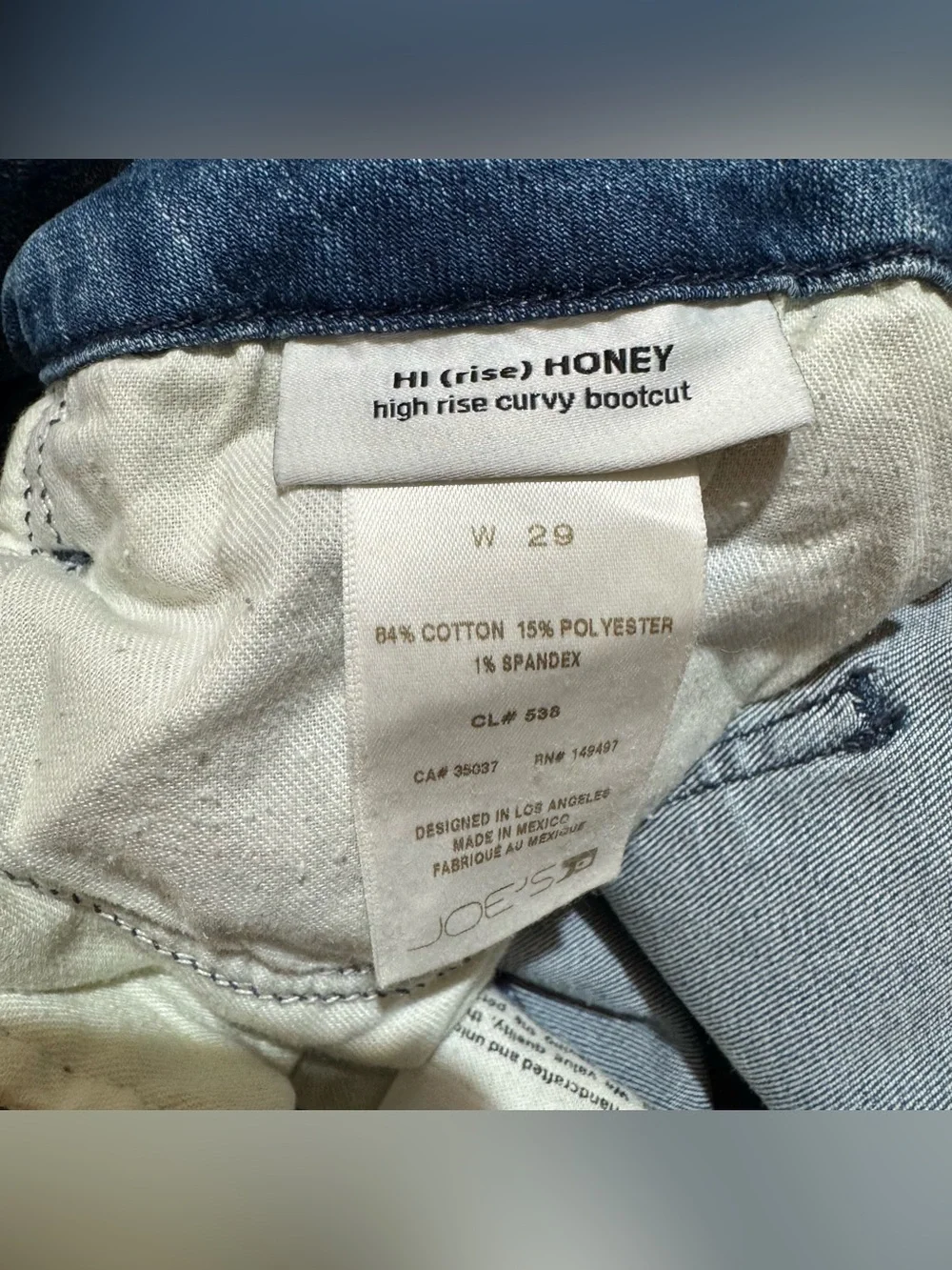 Joe's Jeans Hi ( Rise) Honey High Rise Curvy Bootcut Denim Blue Daybreak 29 NWT